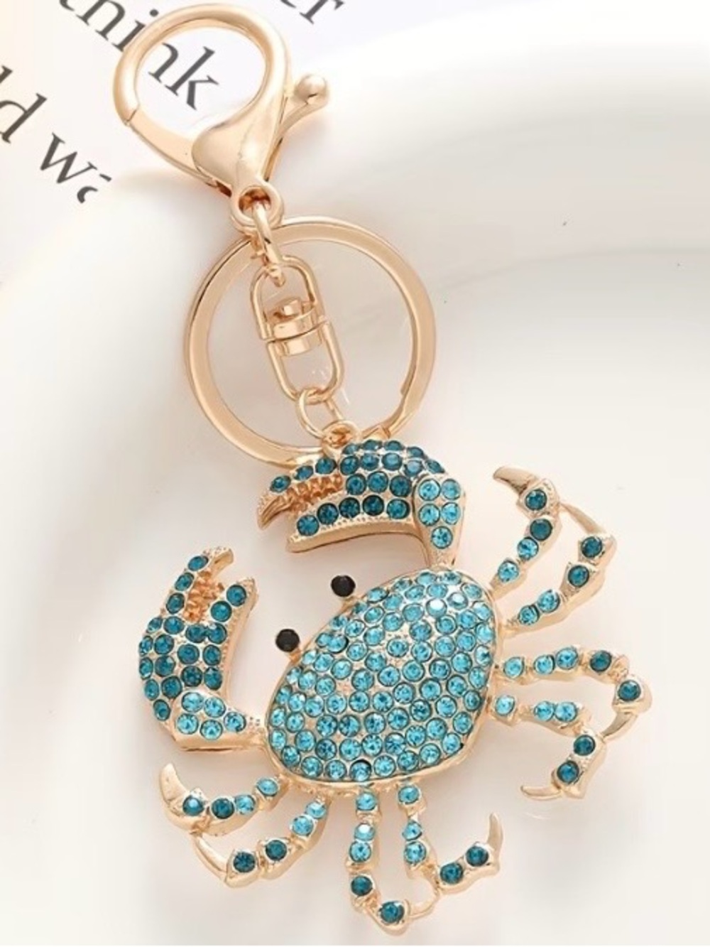 $40.00- Pave Crystal Crab Bag Charm Keychain